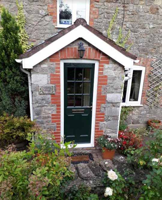 green composite cottage door
