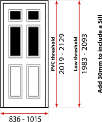 2 panel 4 square composite door